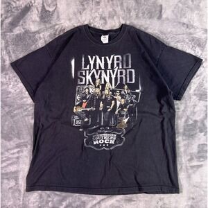 Lynyrd Skynyrd Southern Rock Tour 2008 T-Shirt 2XL Black Band Tee Jerzees